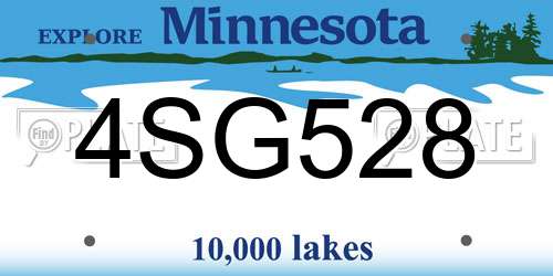4SG528 Minnesota License Plate