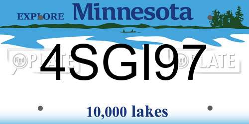 4SGI97 Minnesota License Plate