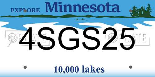 4SGS25 Minnesota License Plate