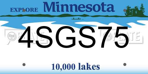 4SGS75 Minnesota License Plate
