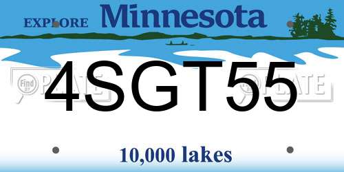 4SGT55 Minnesota License Plate