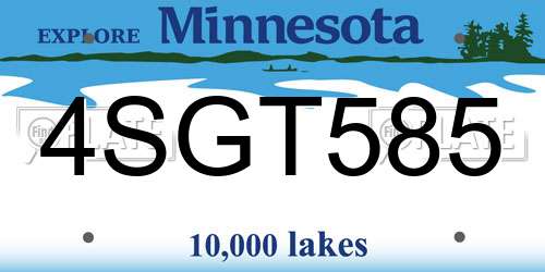 4SGT585 Minnesota License Plate