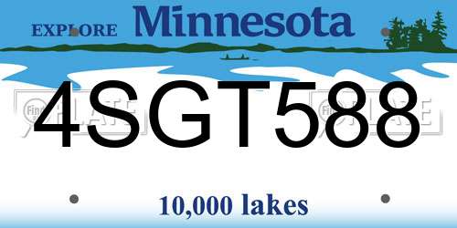 4SGT588 Minnesota License Plate