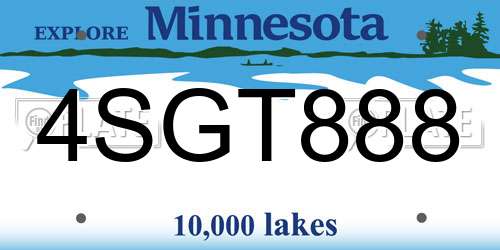 4SGT888 Minnesota License Plate