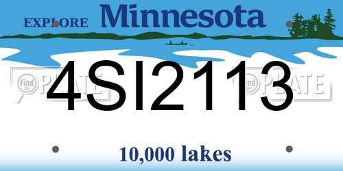 4SI2113 Minnesota License Plate