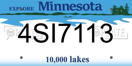 4SI7113 Minnesota License Plate