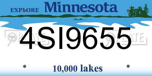 4SI9655 Minnesota License Plate
