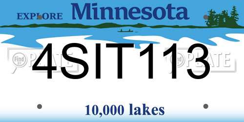 4SIT113 Minnesota License Plate