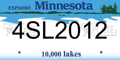 4SL2012 Minnesota License Plate