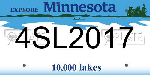 4SL2017 Minnesota License Plate