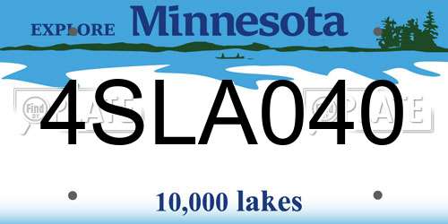 4SLA040 Minnesota License Plate