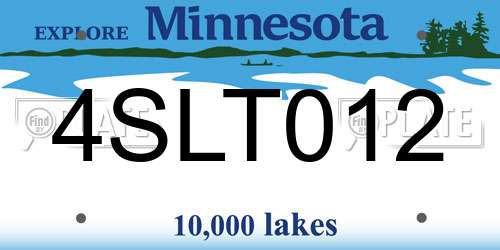 4SLT012 Minnesota License Plate