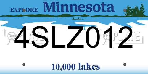 4SLZ012 Minnesota License Plate