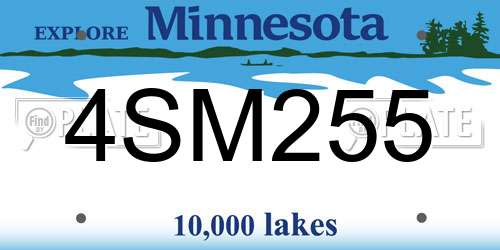 4SM255 Minnesota License Plate