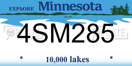 4SM285 Minnesota License Plate