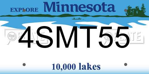 4SMT55 Minnesota License Plate