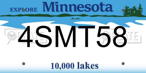 4SMT58 Minnesota License Plate