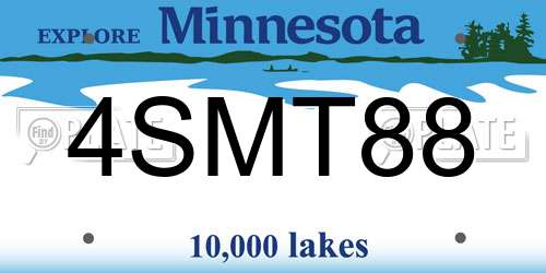4SMT88 Minnesota License Plate