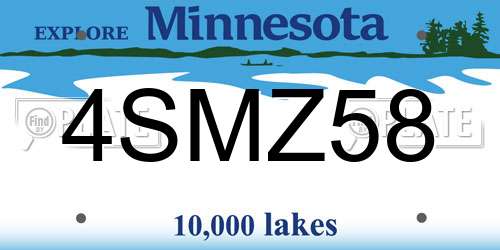 4SMZ58 Minnesota License Plate