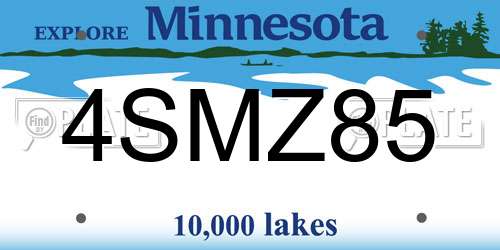 4SMZ85 Minnesota License Plate