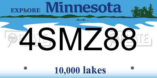 4SMZ88 Minnesota License Plate