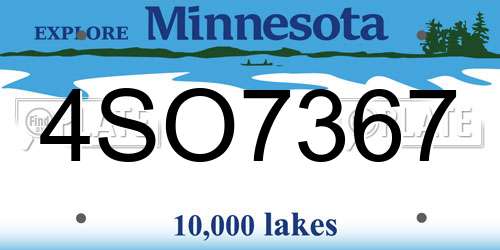 4SO7367 Minnesota License Plate