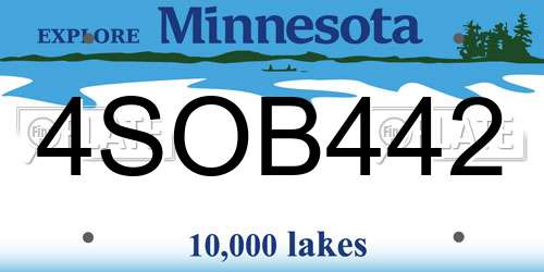 4SOB442 Minnesota License Plate