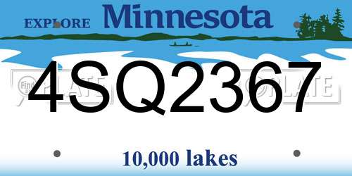 4SQ2367 Minnesota License Plate