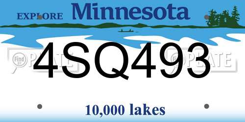 4SQ493 Minnesota License Plate