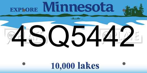 4SQ5442 Minnesota License Plate