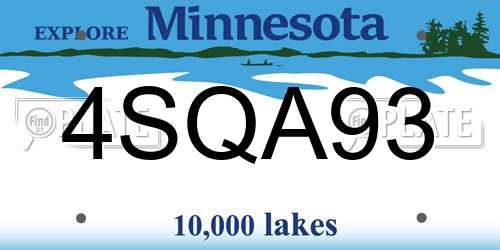 4SQA93 Minnesota License Plate