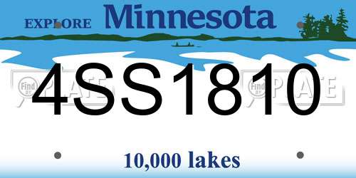 4SS1810 Minnesota License Plate