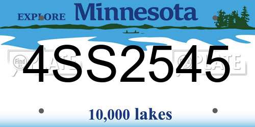 4SS2545 Minnesota License Plate