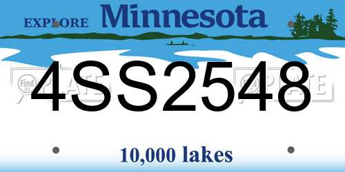 4SS2548 Minnesota License Plate