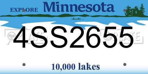 4SS2655 Minnesota License Plate