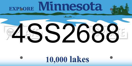 4SS2688 Minnesota License Plate