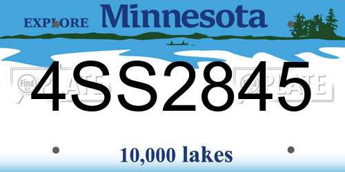 4SS2845 Minnesota License Plate