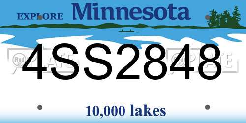 4SS2848 Minnesota License Plate