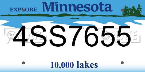 4SS7655 Minnesota License Plate
