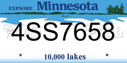 4SS7658 Minnesota License Plate