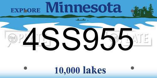 4SS955 Minnesota License Plate