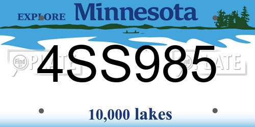4SS985 Minnesota License Plate