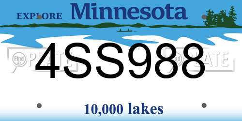 4SS988 Minnesota License Plate