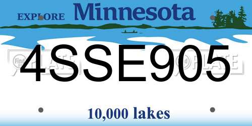 4SSE905 Minnesota License Plate