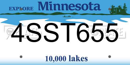 4SST655 Minnesota License Plate
