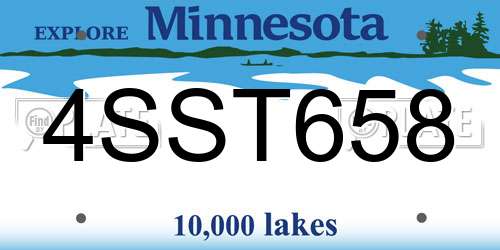 4SST658 Minnesota License Plate