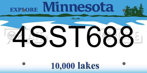 4SST688 Minnesota License Plate