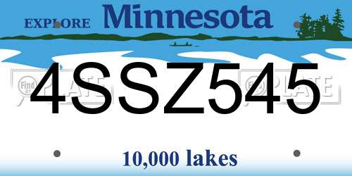 4SSZ545 Minnesota License Plate
