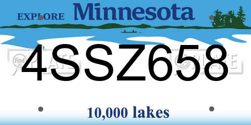 4SSZ658 Minnesota License Plate