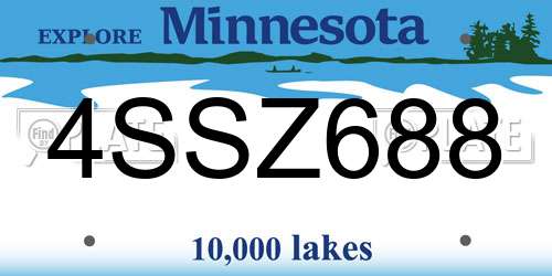 4SSZ688 Minnesota License Plate